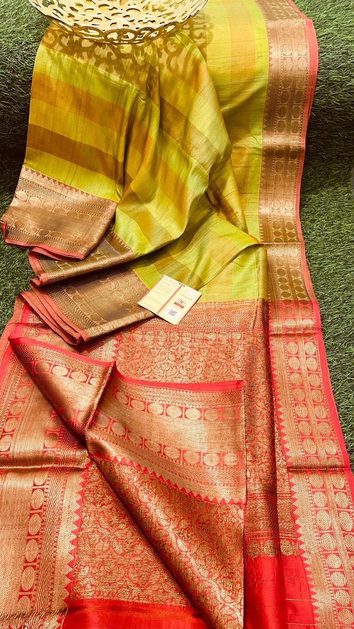 Iniya-tussar-banarasee | Tussar silk Banarasee sarees