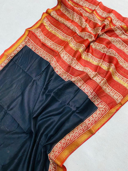 Let’s Wear #ethicallymade✅
🍁Beautifully Crafted Maheshwari Silk Saree  collection🍁
 Specially Designed in Bagru  jahota rapid dabu hand block print
100% Natural Dye
Fabric : Maheshwari Silk 
Length : 5.5 Meters
Blouse Piece : 0.90 Meter
