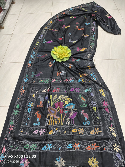 Teena-blendedsilk-kantha |  Blended silk with Kantha Embroidery