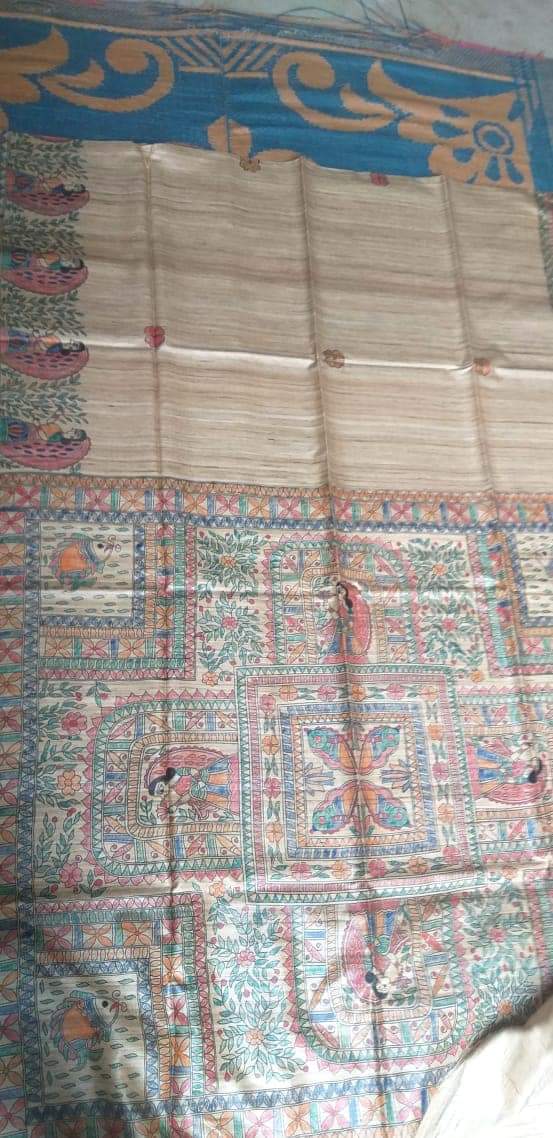 Madhuriya | Tussar Saree with madhubani work