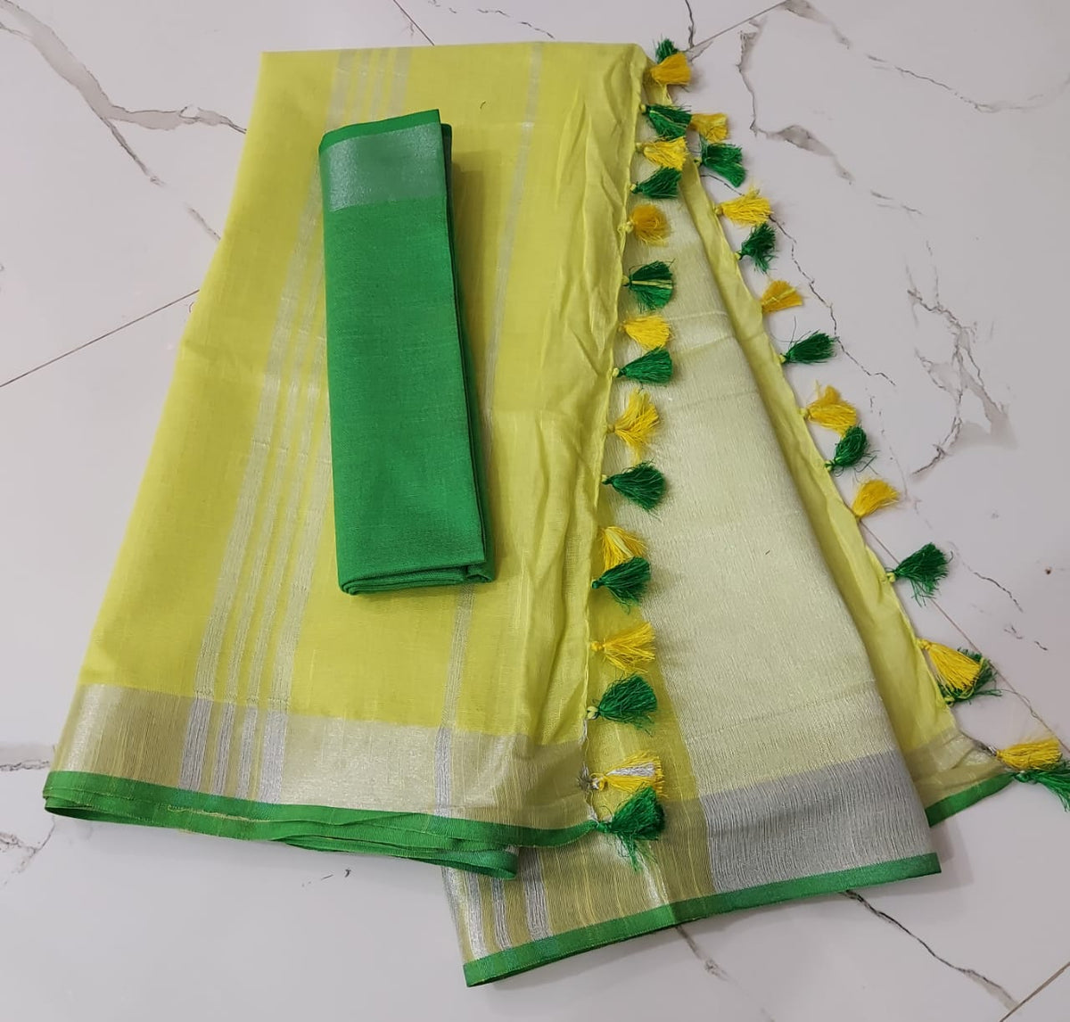 Plain cotton linen sarees