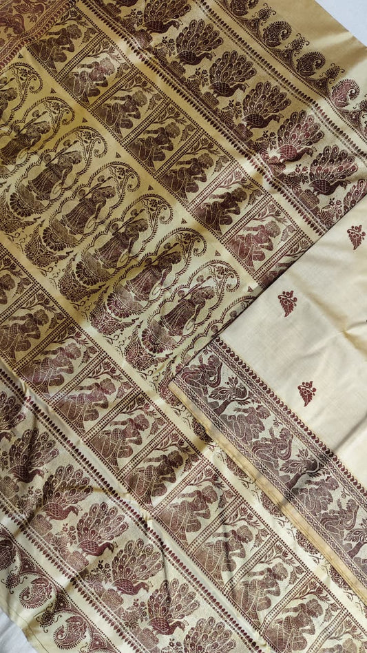 Baluchari sarees.
Material silk with bp.
With silkmark.