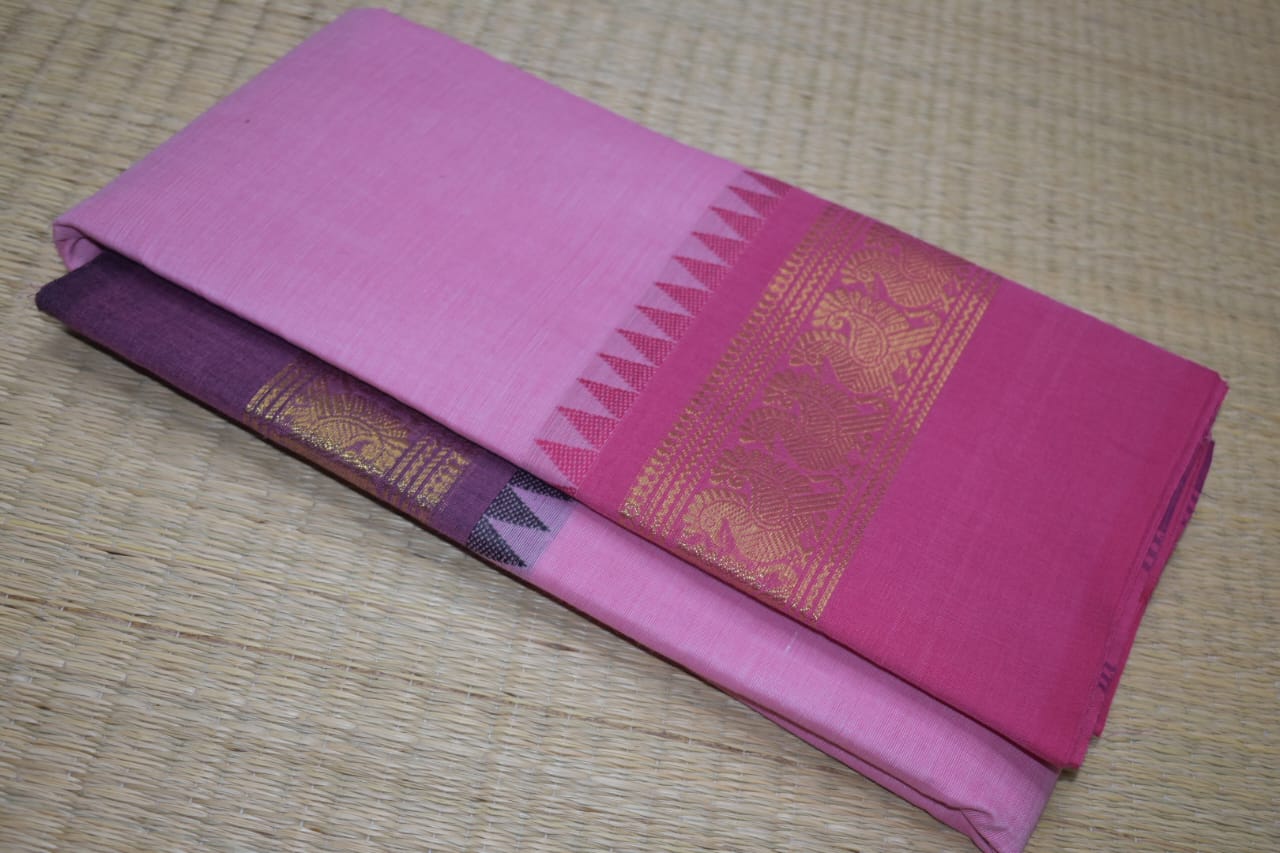 Chettinadu Cotton Saree in Pink