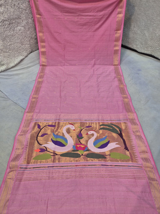 Pure Cotton handwoven paithani saree
