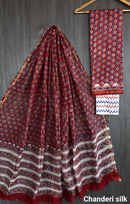 Kulhari | hand block printed chanderi sarees