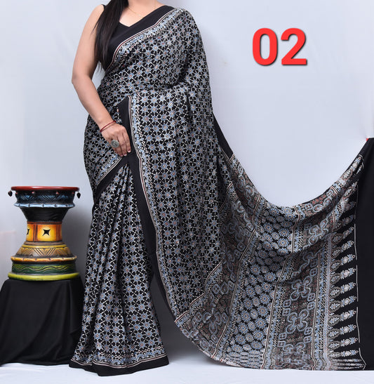 Archana | Ajrakh Prints on modal Silk