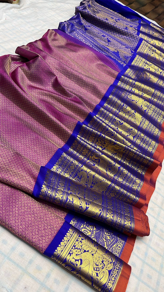 ✨✨Pure Gadwal Traditional
          Border Brocade 
          Pattu Sarees ✨✨