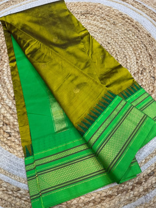 *All New Colours* 

*Exclusive silk ilkal saree*
*Pure silk korvai temple border* with *body butta* design superior quality ilkal saree & contrast blouse 
6.10mtrs length 
Full body pure silk 
Border, pallu & blouse semi silk 