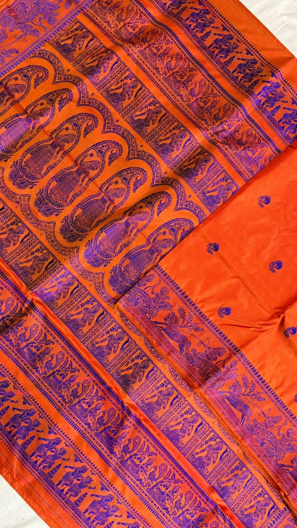 Baluchari sarees.
Material silk with bp.
With silkmark.