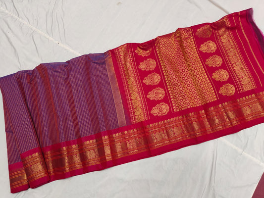 GADWAL HANDLOOM SICO CHECK SAREE