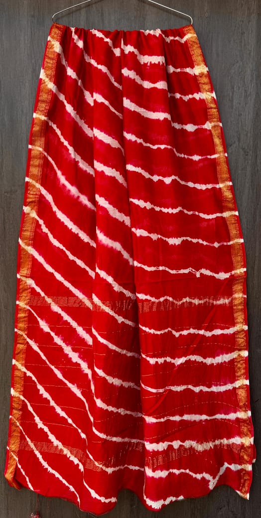 Jhulka | Block printed Maheshwari Silk Saree