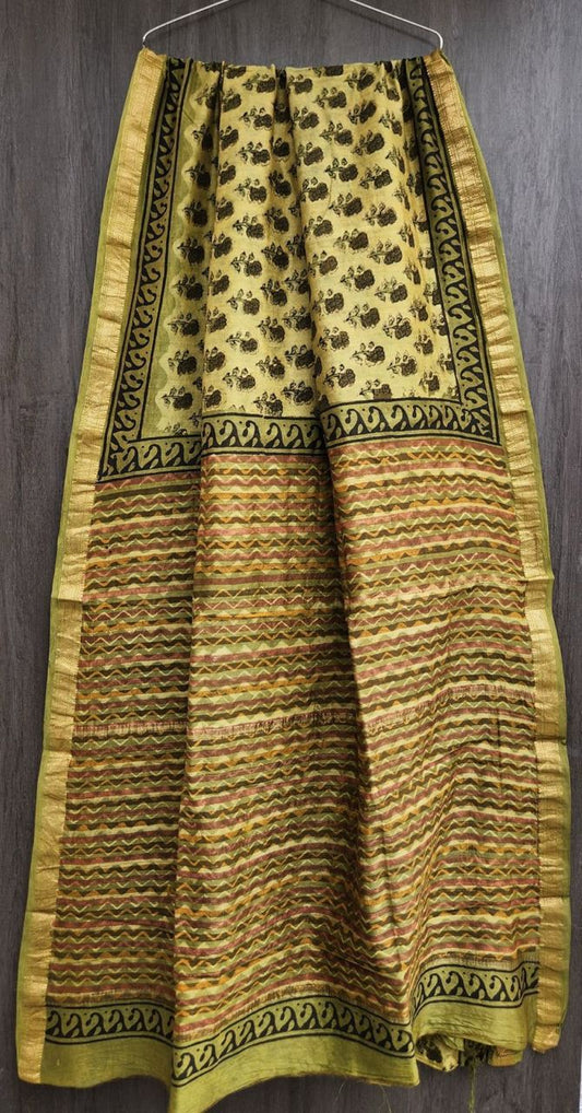 Buvana | Block printed with Maheshwari border