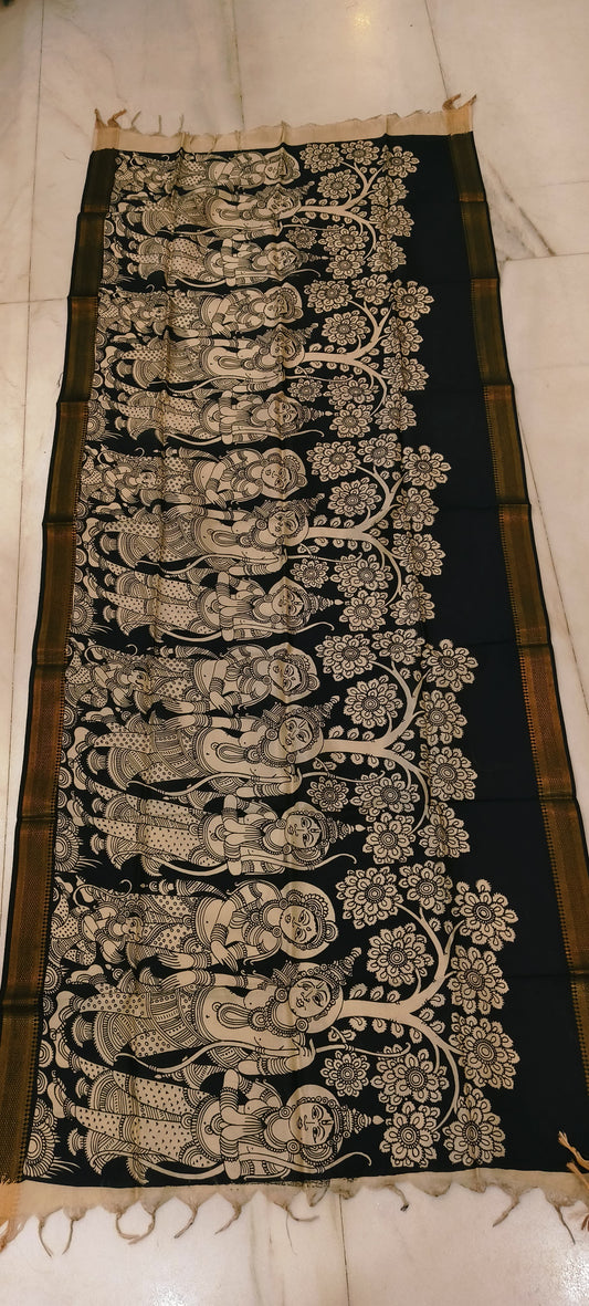 Kalini | Kalamkari dupatta on mangalagiri silk