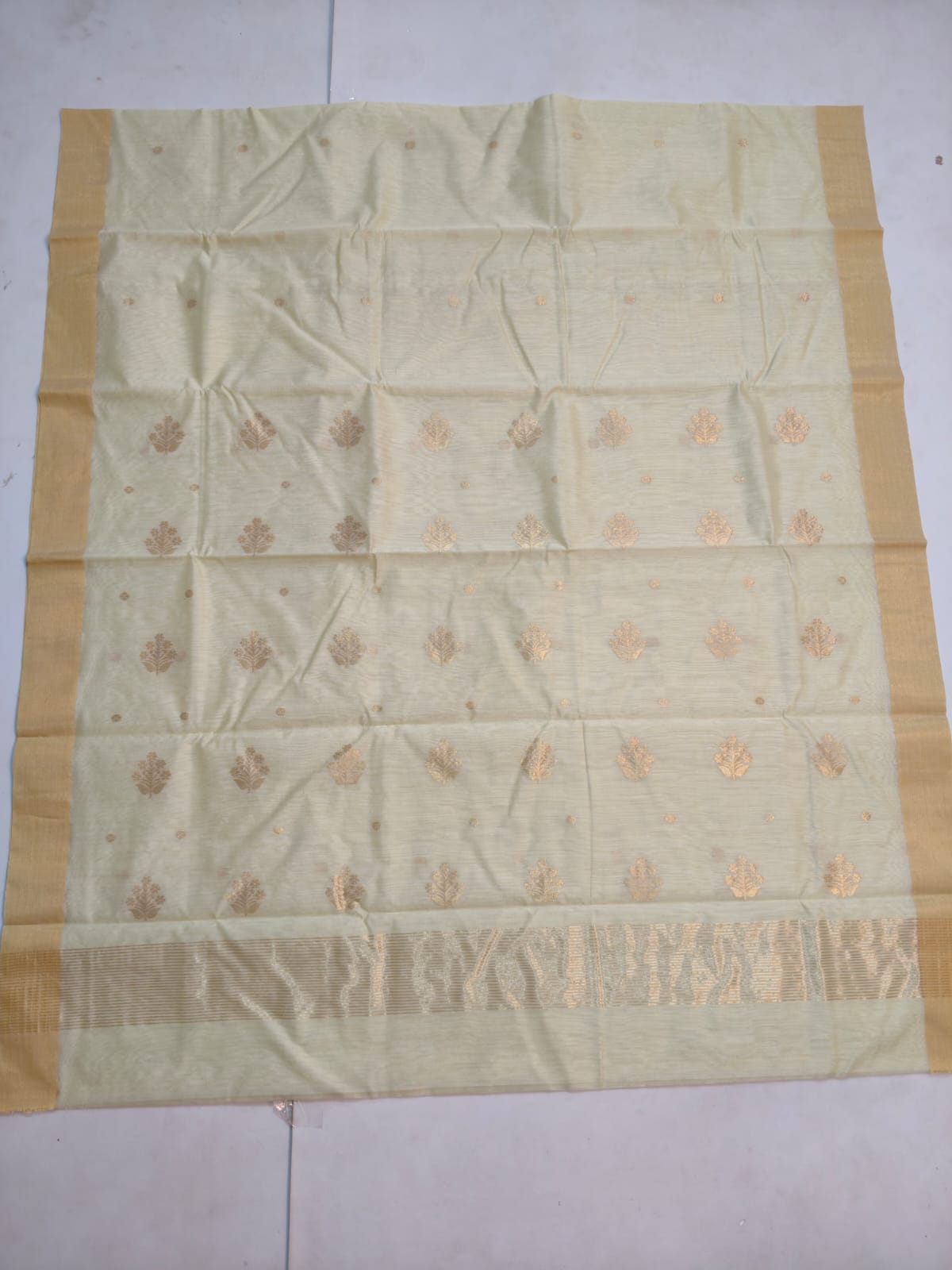 Silk y cotton 
Chanderi
 saree 
