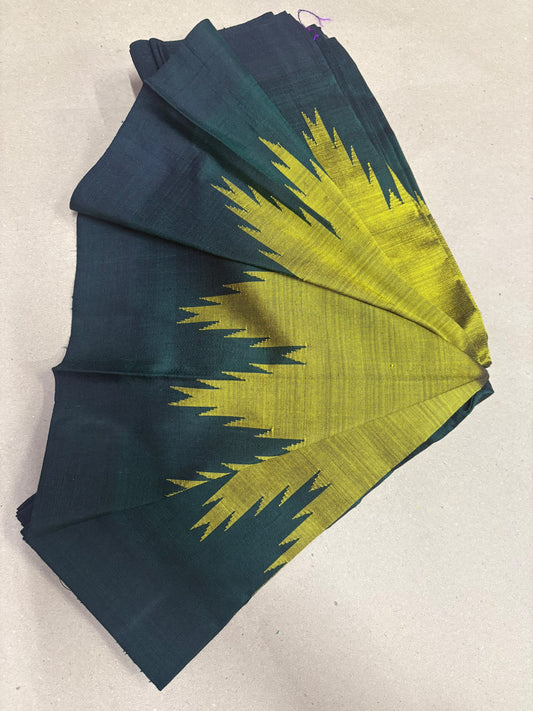 100%silk saree chikki paras Temple silk saree silk pallu contrast saree 6.2m