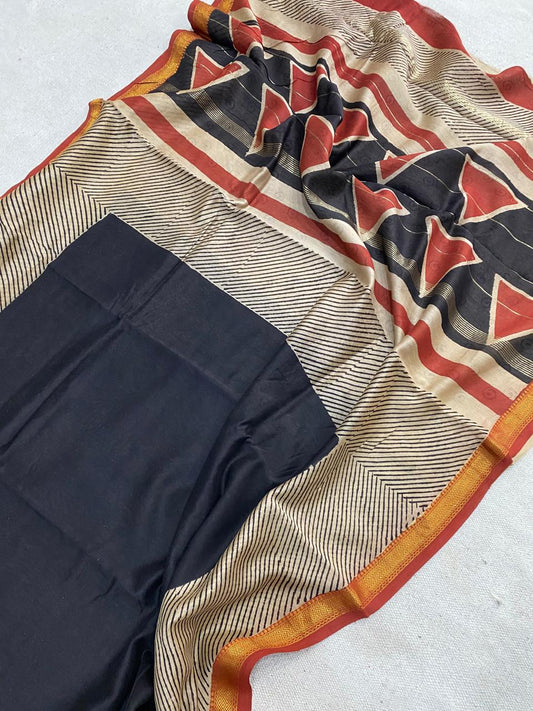 Let’s Wear #ethicallymade✅
🍁Beautifully Crafted Maheshwari Silk Saree  collection🍁
 Specially Designed in Bagru  jahota rapid dabu hand block print
100% Natural Dye
Fabric : Maheshwari Silk 
Length : 5.5 Meters
Blouse Piece : 0.90 Meter
