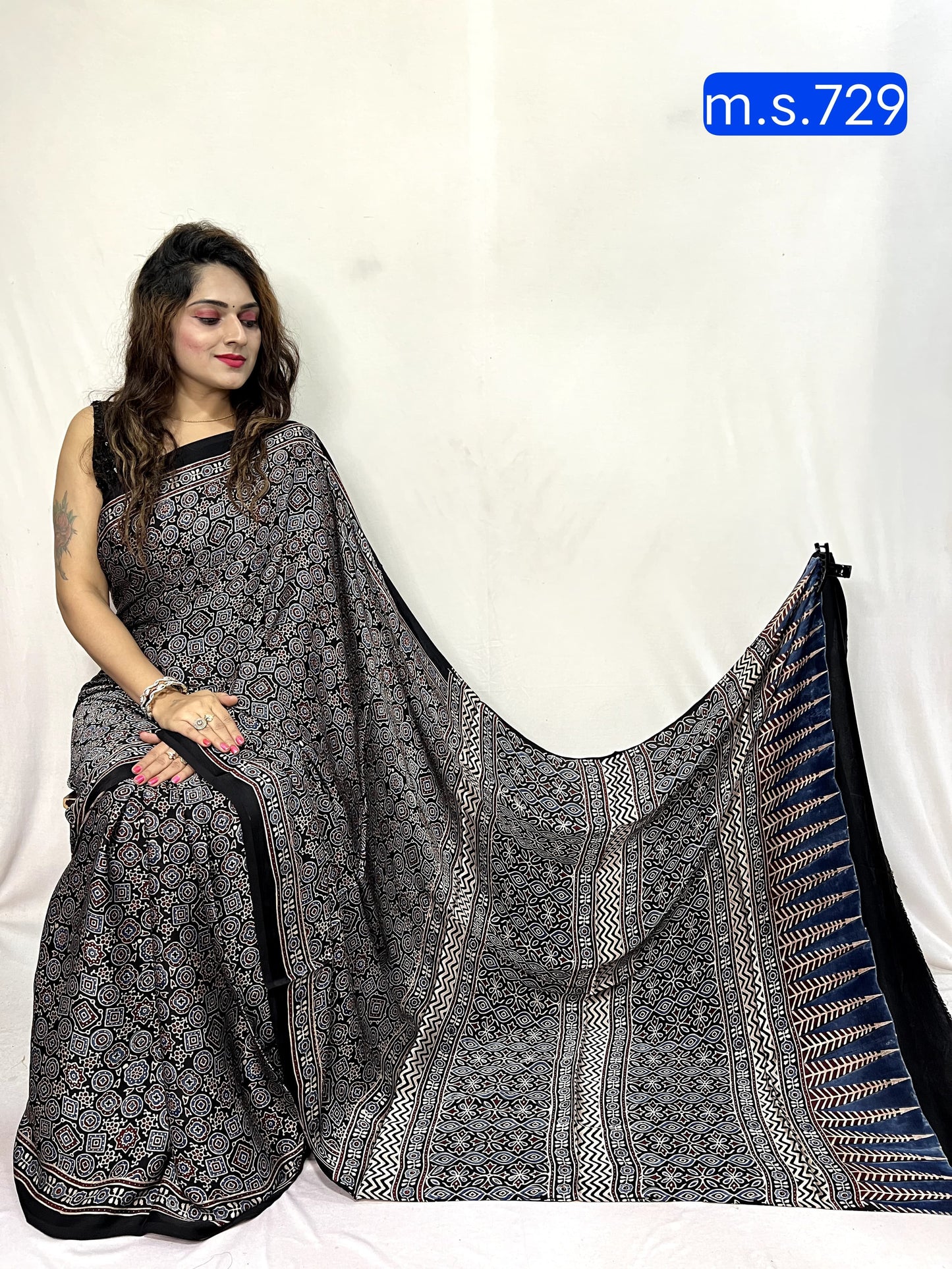 Nishita | Ajrakh Prints on modal Silk