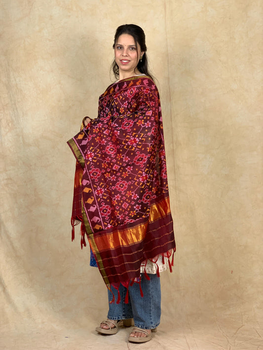 Ikanya | SINGLE IKAT PATOLA SILK DUPPATA