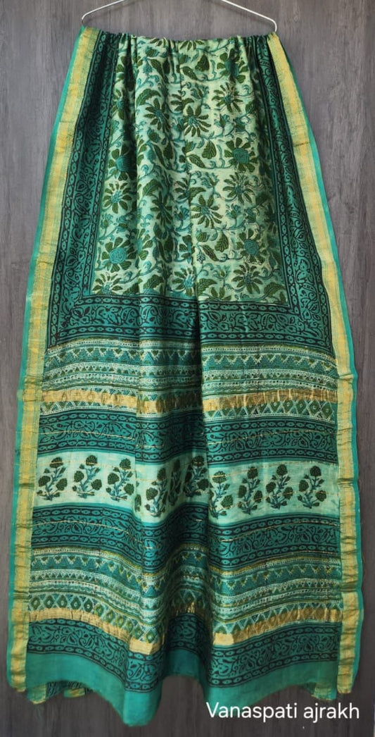 Das | Block printed Maheshwari Silk Saree