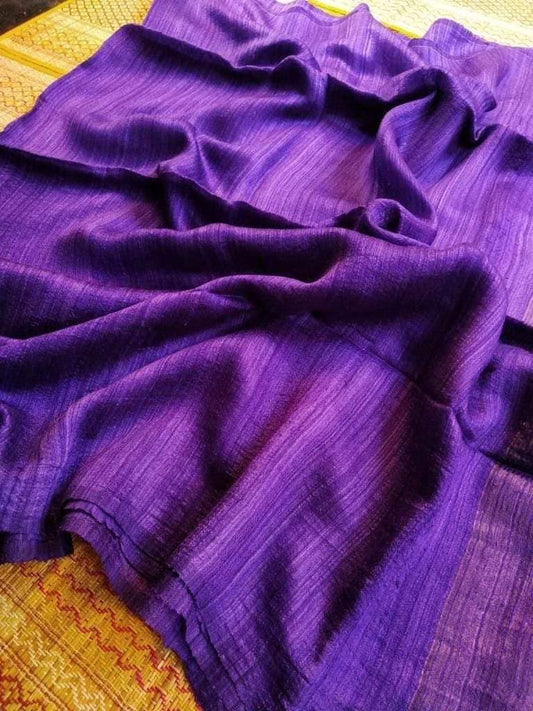 Plain matka silk saree 