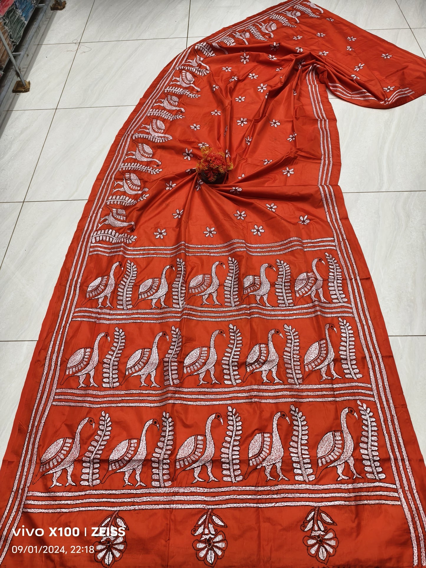 Prasad | Hand Made Kantha Embroidery on Semi Silk