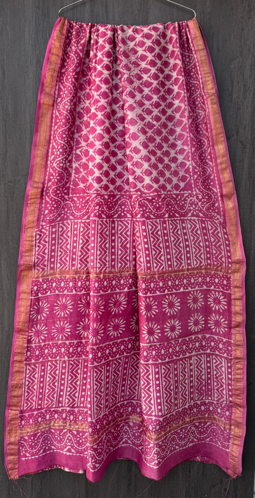 Hayden | Block printed Maheshwari Silk Saree