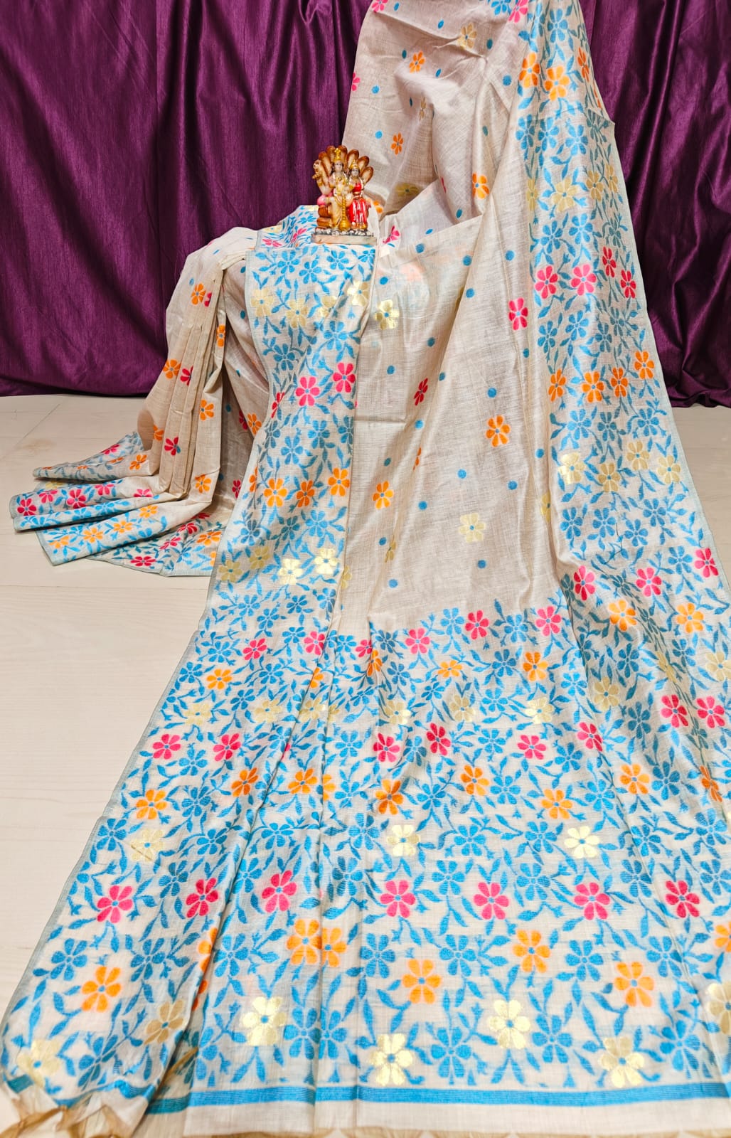 Tushti | Pure tussar jamdani saree