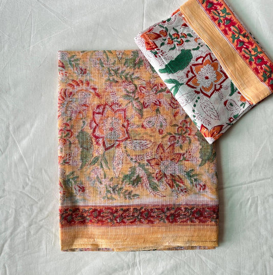 Jeremiah  | block printed by hand on Kota Doria cotton sarees