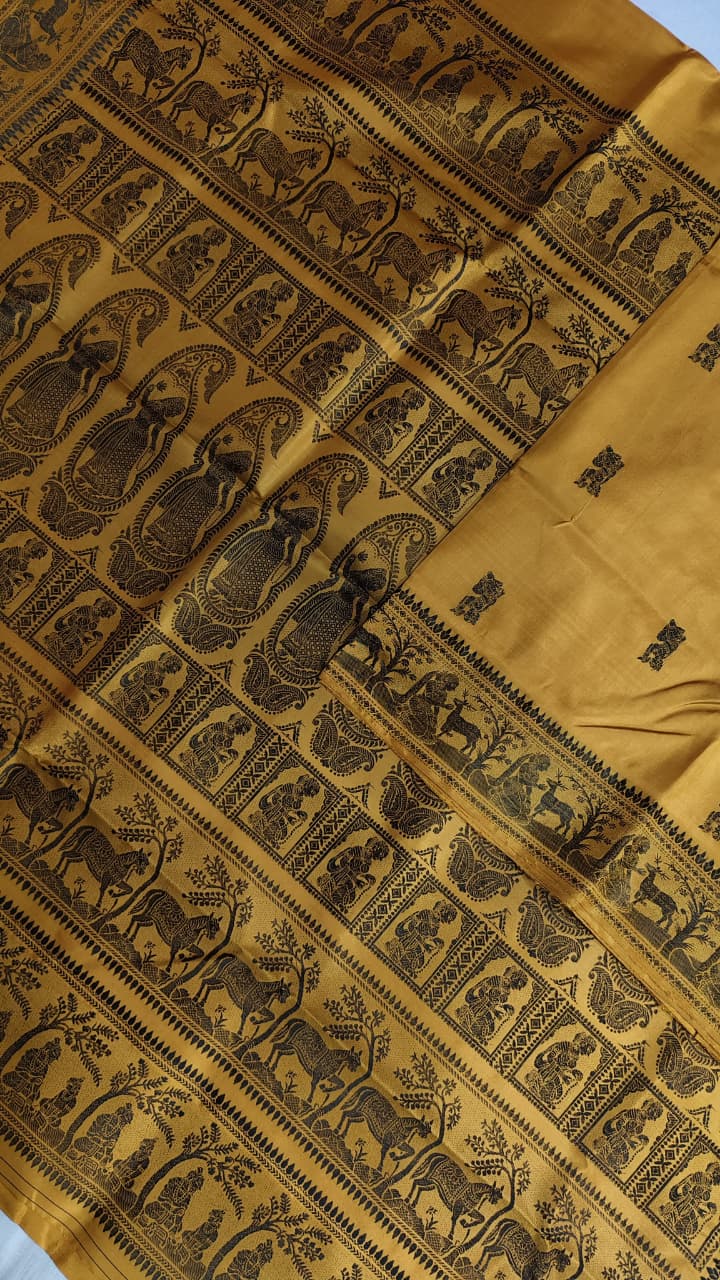 Baluchari sarees.
Material silk with bp.
With silkmark.