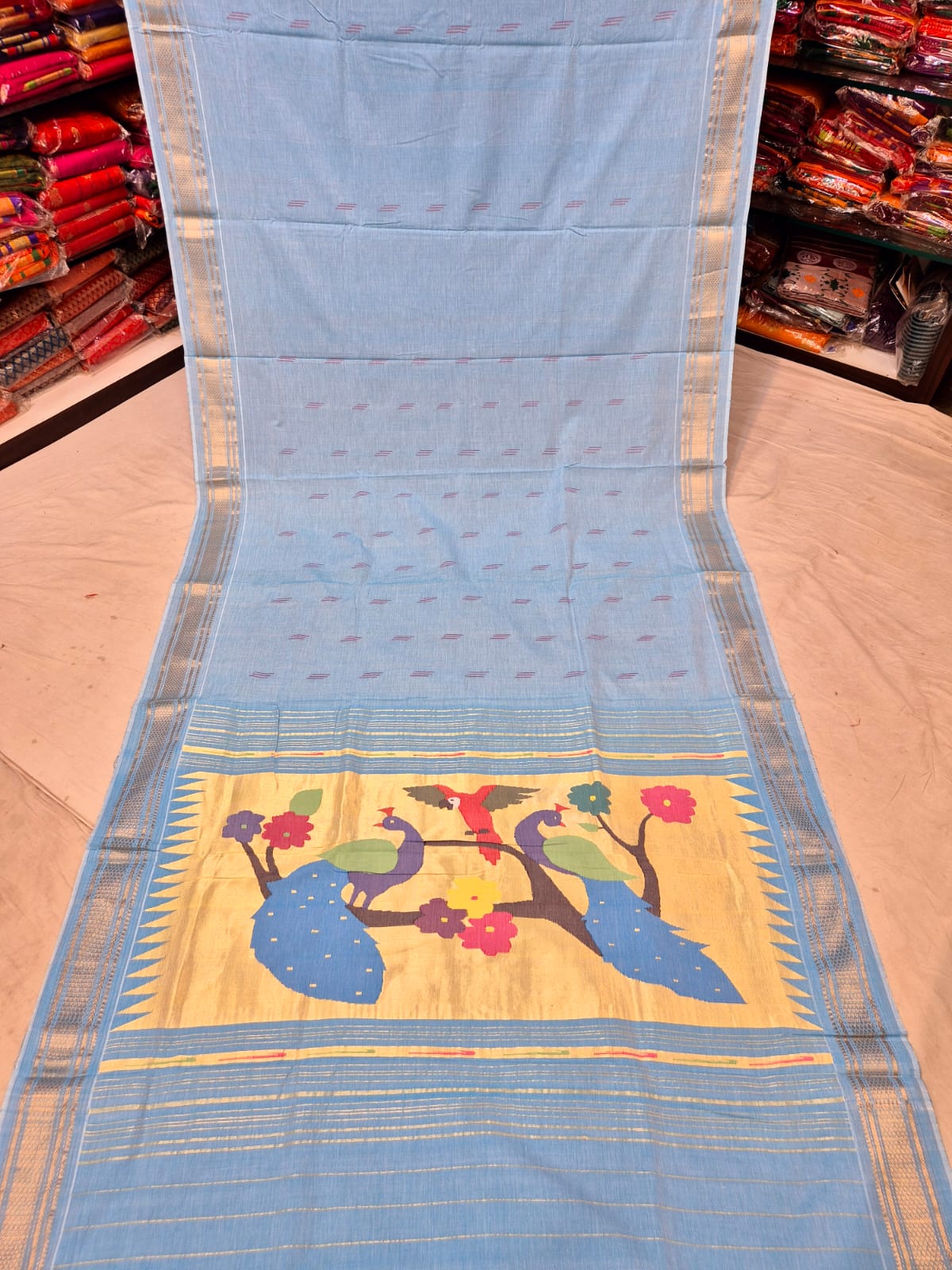 Spurthi-cotton-paithani | Cotton Handloom Paithani Saree