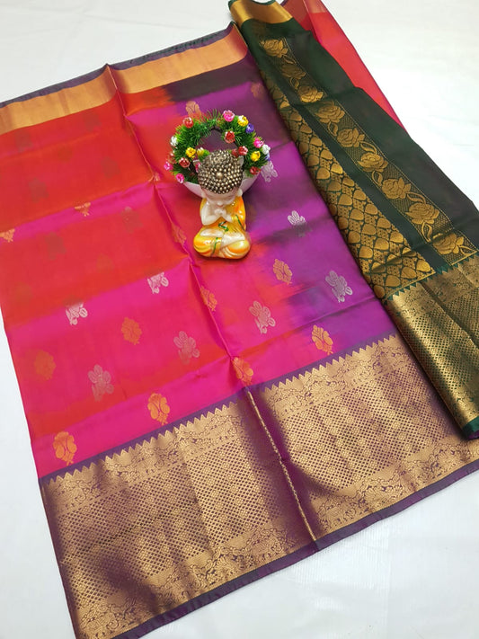 🌹uppada pattu🌹
💐🌹 Kanchi border Kalanjali buta sarees 
 🌹Good quality 💐👌👌👌
 Fabric: uppada pattu/pattu 💐💐