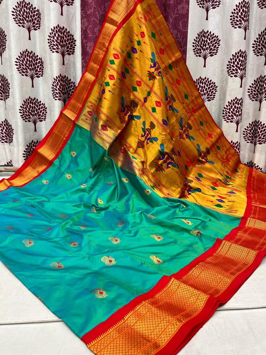Bharupa | Powerloom Kadiyal Paithani Silk Saree