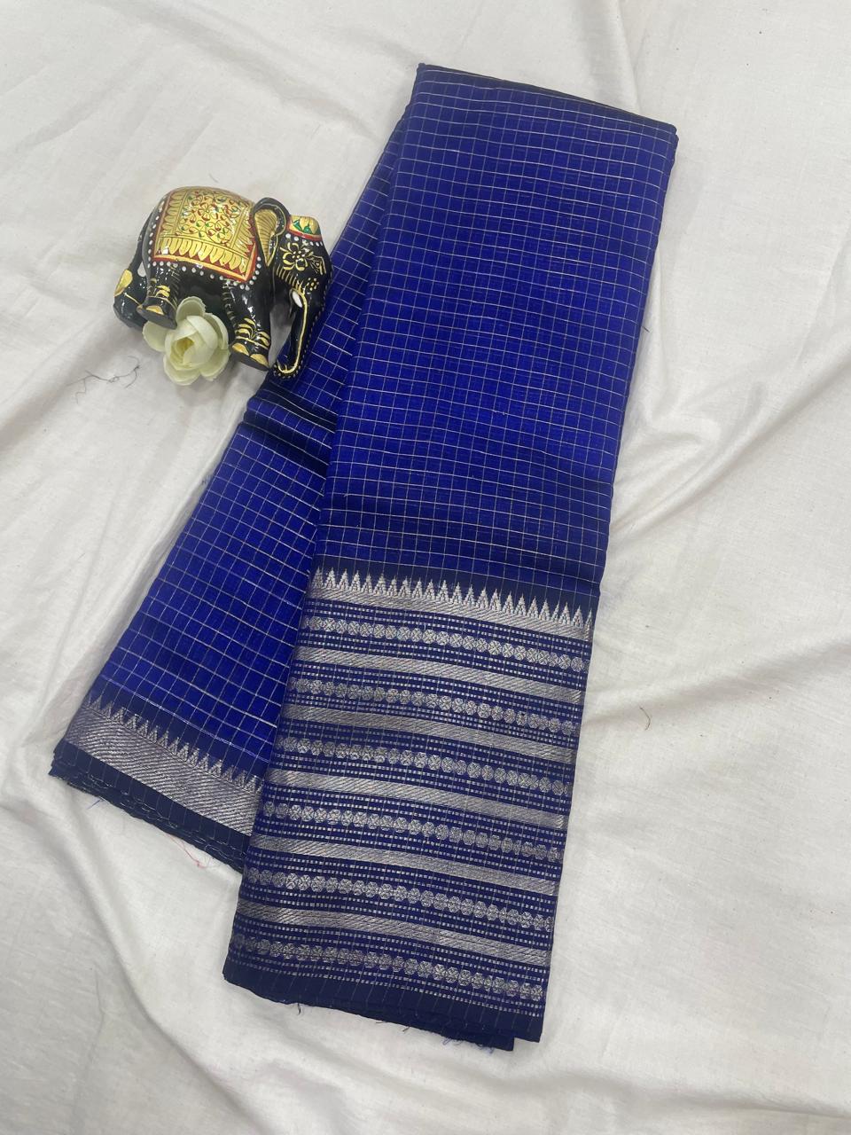 *Pure mangalagiri handloom Pattu sarees with rudraksha boarder*

*Saree all over small checks with big rudraksha boarder*

*Pallu blouse self*