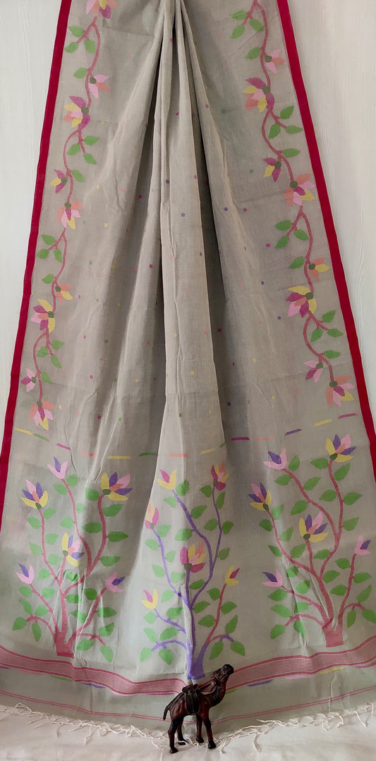 Jayajothi | handwoven Cotton Needlework jamdani saree