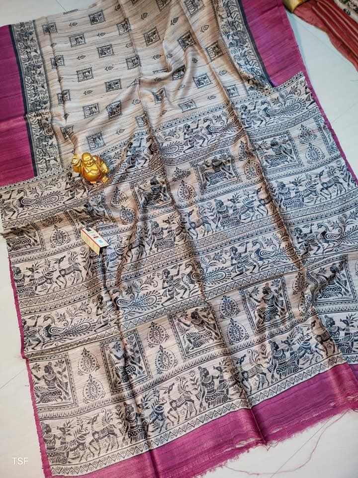 Akanksha  | Screen prints on tussar silk
