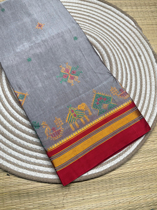 Chandshri |  Kasuti Work Saree in Mercerised Cotton