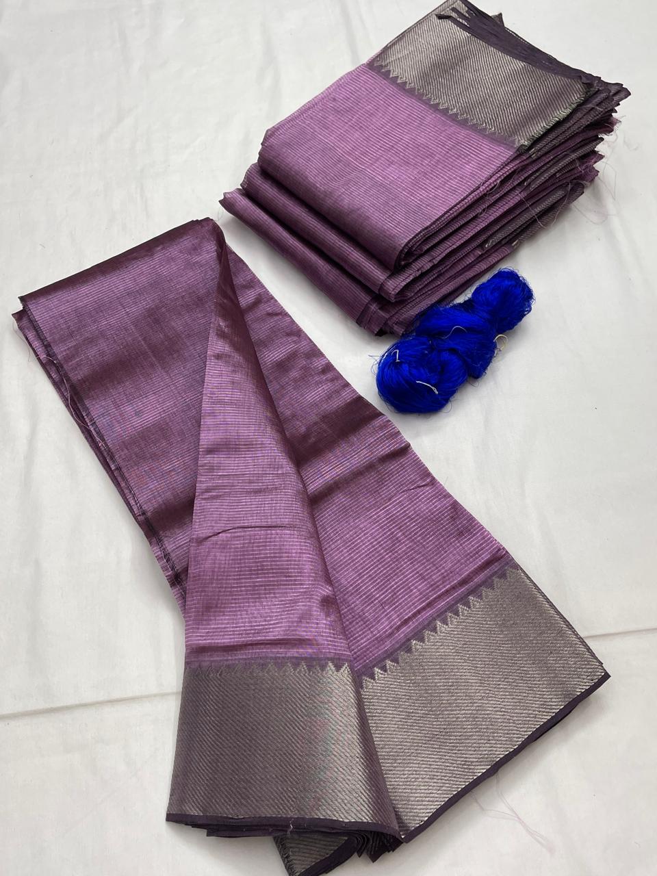 Mangalagiri pattu by cotton
pure handloom big jari border
sarees with running blouse