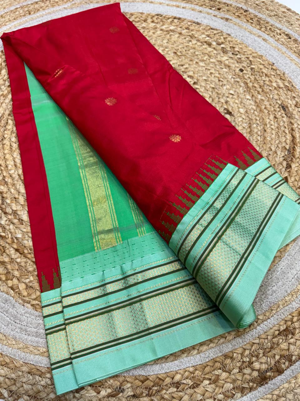 *All New Colours* 

*Exclusive silk ilkal saree*
*Pure silk korvai temple border* with *body butta* design superior quality ilkal saree & contrast blouse 
6.10mtrs length 
Full body pure silk 
Border, pallu & blouse semi silk
