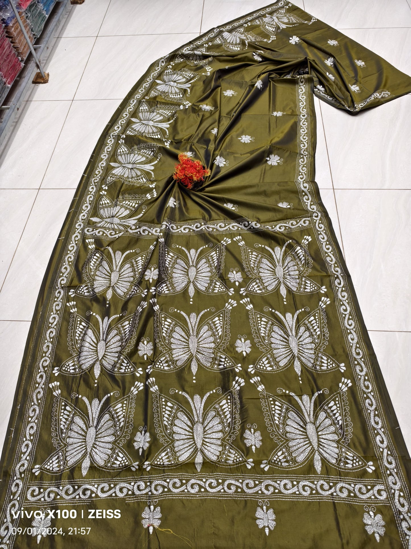 Shamili | Hand Made Kantha Embroidery on Semi Silk