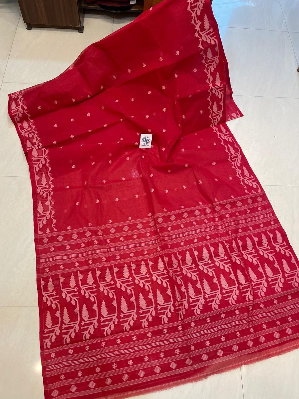Janhita | handwoven Cotton Needlework jamdani saree