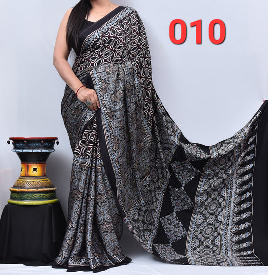 Aparna | Ajrakh Prints on modal Silk