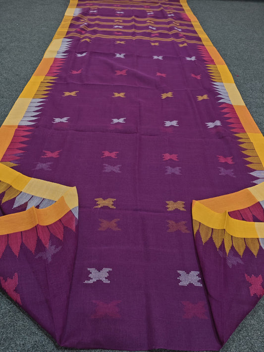 Authentic handloom
 monipuri cotton saree
With bp
