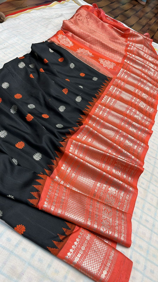 ✨✨Pure Gadwal Traditional Kuttu
 Kanchi Big Border Pattu Sarees ✨✨