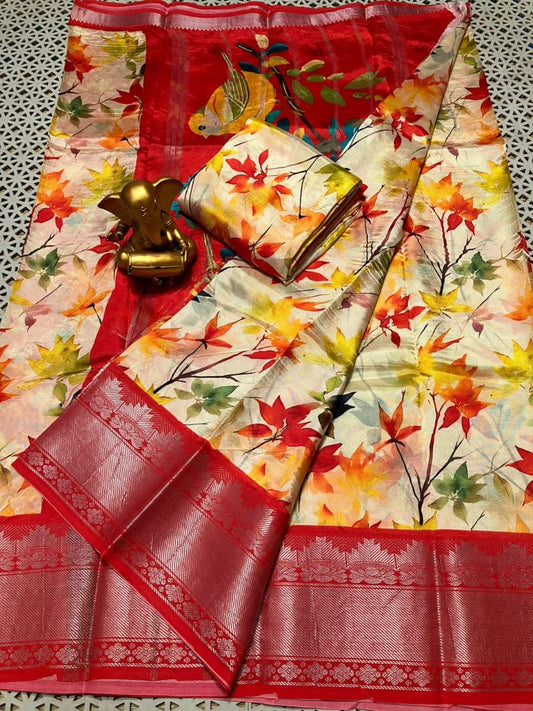 Megha | Digitally printed cotton silk saree