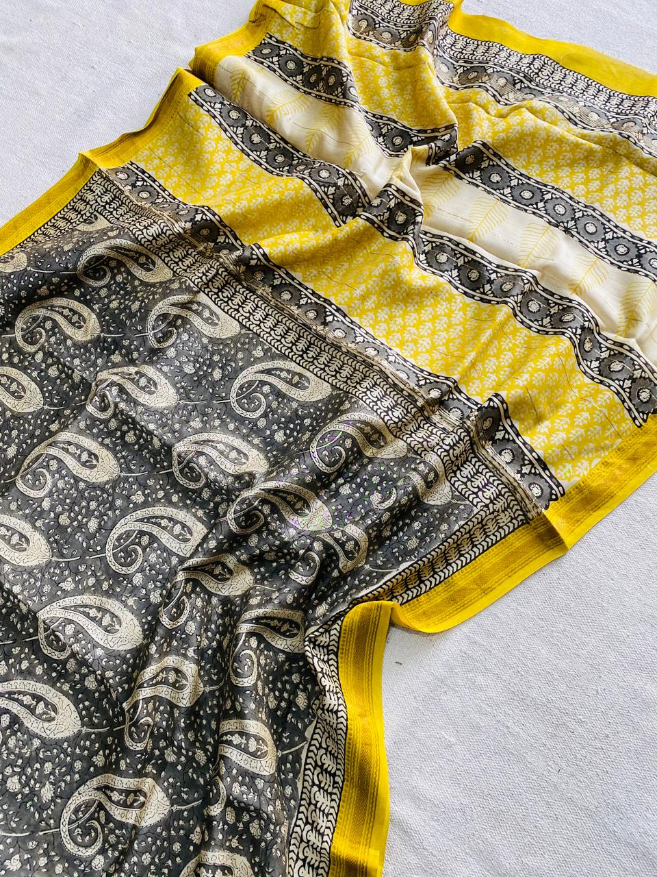 Let’s Wear #ethicallymade✅
🍁Beautifully Crafted Maheshwari Silk Saree  collection🍁
 Specially Designed in Bagru  jahota rapid dabu hand block print
100% Natural Dye
Fabric : Maheshwari Silk 
Length : 5.5 Meters
Blouse Piece : 0.90 Meter
