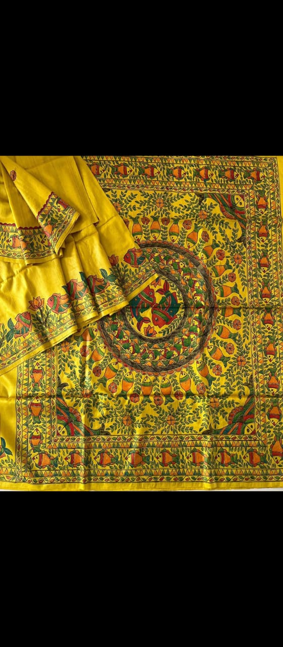 Maitreyisha | Tussar Saree with madhubani work