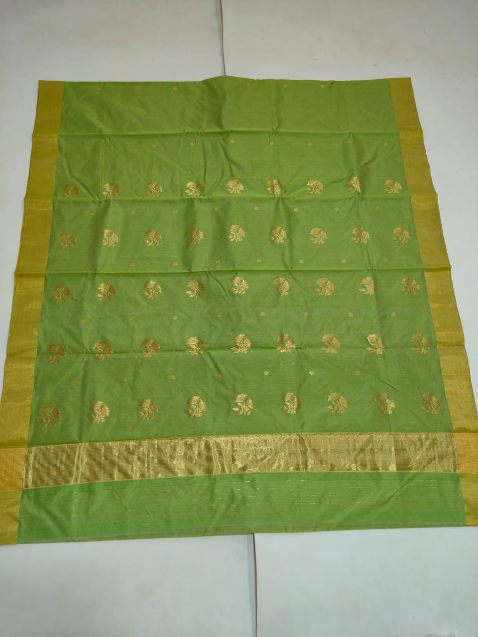 Silk y cotton 
Chanderi
 saree 
