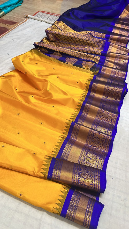 Authentic handwoven pure silk Gadwal