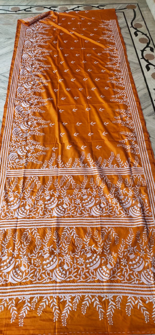 Nagma-kantha | Hand Made Kantha Embroidery on Semi Silk