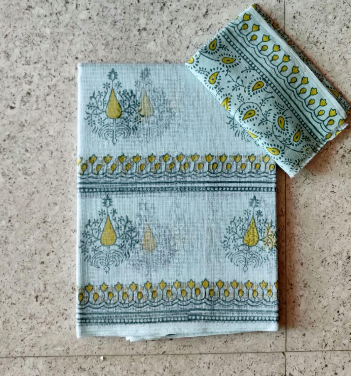 Zhaveri  | block printed by hand on Kota Doria cotton sarees